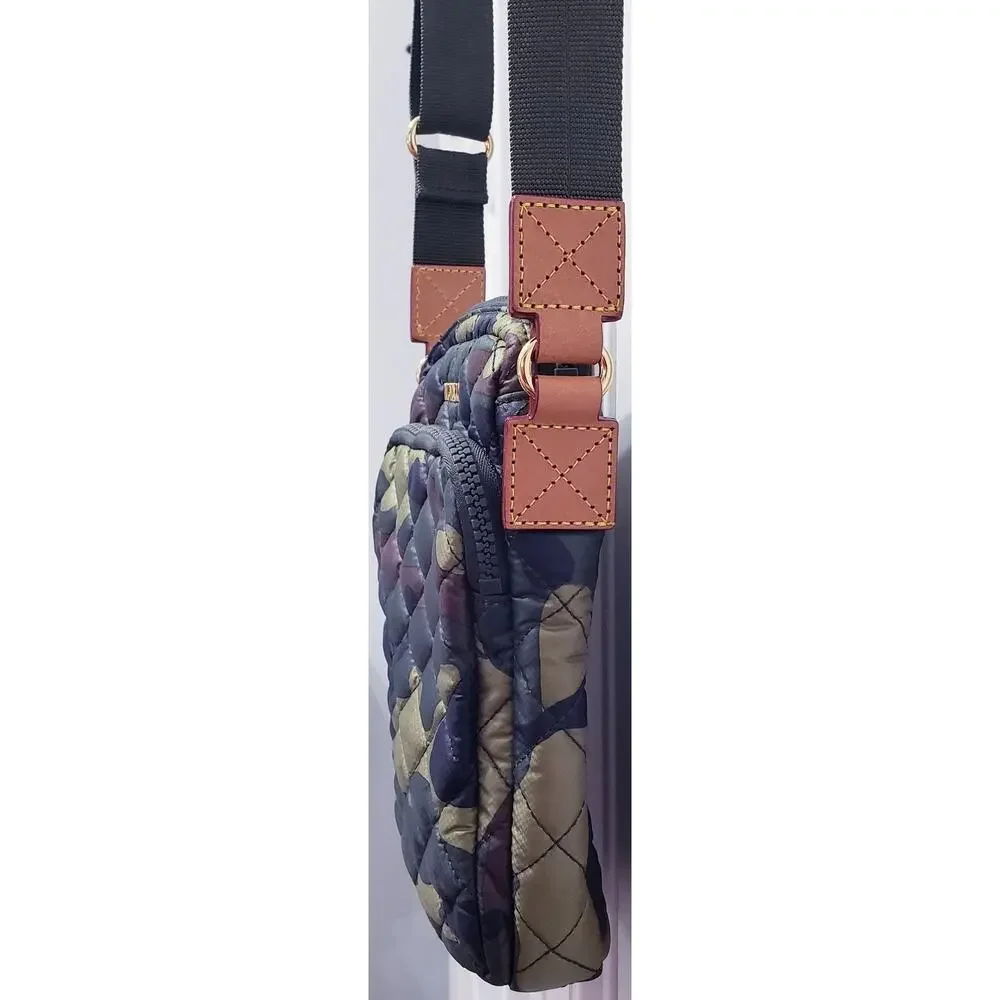 MZ WALLACE Metro Quilted Crossbody Bag Green Camo Camouflage Print - Picture 4 of 16